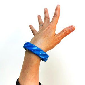Blue Twist Plastic Vintage Bangle